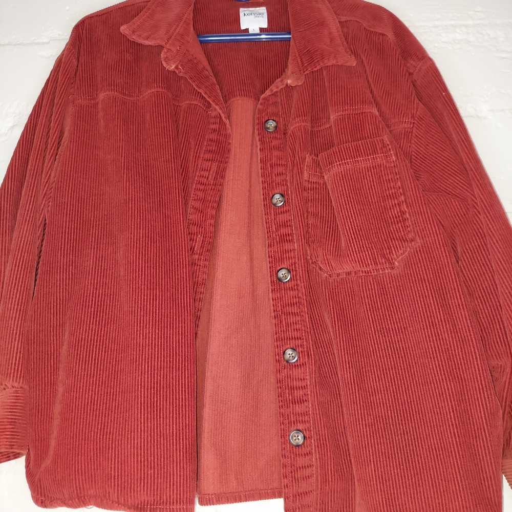 Kensie Rust Corduroy Button Down